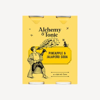 Alchemy & Tonic Pineapple Jalapeno Soda 4pk Cans