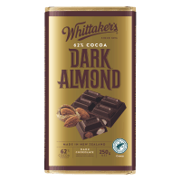 Dark Almond 62% Cocoa Dark Chocolate Block (250g)