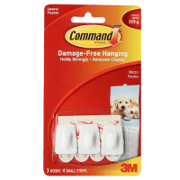Command Micro Hooks White (3pk)