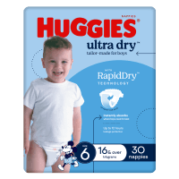 Ultra Dry Nappies For Boys Size 6 16kg+ (30pk)
