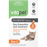 Evance Topical Flea Prevention And Treatment for Cats And Kittens under 4kg (3pk)