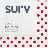 Luncheon 1 Ply Red Polka Dot Napkins (80pk)