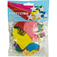 Happy Birthday Balloons 25cm (18pk)