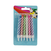 Party Star Large Spiral Candles With Holders (12pk)