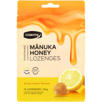 Zesty Lemon Flavour Soothing Manuka Honey Lozenges (54g)