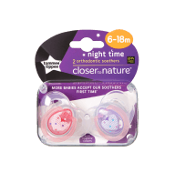 Closer to Nature Night Time Soother 6-18 Months (2pk)