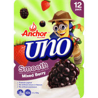 Uno Smooth Mixed Berry Yoghurt (12 x 100g)