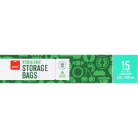 Resealable Large Storage Bags 250 x 350mm (15pk)