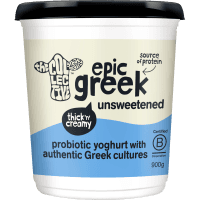 Epic Greek Unsweetened Probiotic Yoghurt (900g)