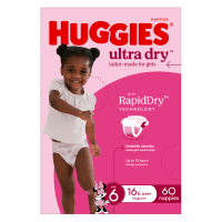 Ultra Dry Nappies For Girls Size 6 16kg+ (60pk)