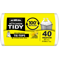 Tie-Tops Lemon Citrus Fresh Kitchen Tidy Liners Medium 51 x 65cm 27 Litres (40pk)