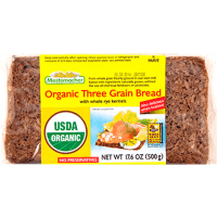 Organic Three Grain Bread With Whole Rye Kernels (500g)
