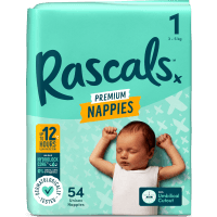 Premium Nappies Unisex Size 1 3-5kg Newborn (54pk)