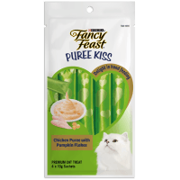 Puree Kiss Chicken with Puree Pumpkin Flakes Cat Treats (4 x 10g)