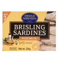 Lightly Smoked Brisling Sardines In Vegetable Oil (106g)