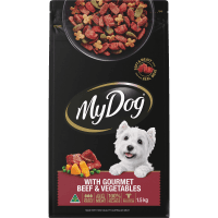 With Gourmet Beef & Roast Vegetable Adult Dry Dog Food (1.5kg)