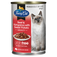 Grainfree Beef & Kangaroo With Sweet Potato Gravy Premium Adult Cat Food (400g)