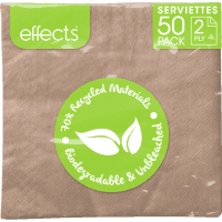 Biodegradable & Unbleached Serviettes (50pk)