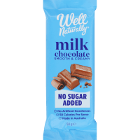 No Sugar Added Smooth & Creamy Milk Chocolate Block (90g)
