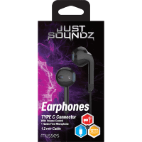 Black Musses Type C Connector Volume Control Earphones (1ea)