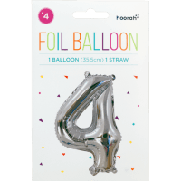 Silver Foil Balloon No.4 (1pk)