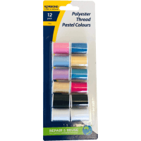 Pastel Colours Polyester Thread (12pk)