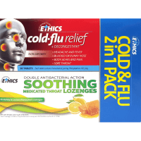 2 In 1 Cold & Flu Honey & Lemon Flavoured Lozenges (36pk)