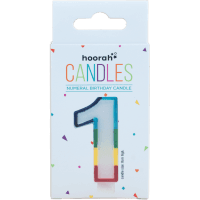 Rainbow Numeral Birthday Candle No.1 (1pk)