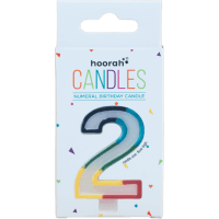 Rainbow Numeral Birthday Candle No.2 (1pk)