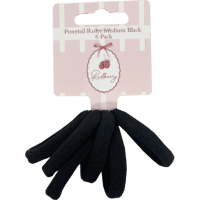 Redberry Ponytail Rolys Medium Black (6pk)
