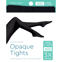 Black 40 Denier Opaque Tights Large/X-Large (3ea)