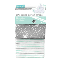 Mixed Cotton Wraps (2pk)