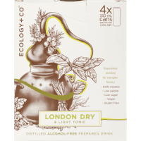 London Dry & Light Tonic Distilled Alcohol-Free Prepared Drink (4 x 250ml)