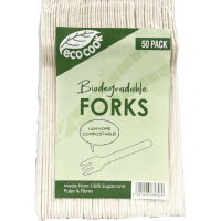 Biodegradable Sugarcane Bagasse Forks (50pk)