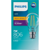 LED Warm White Clear 7W 806 Lumen Bayonet Bulb (1pk)