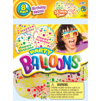 Birthday Neo Party Balloons (8pk)