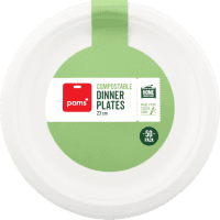 Sugarcane Compostable Dinner Plates 23cm (50pk)