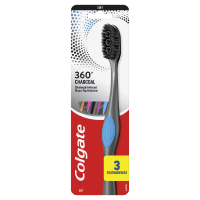 360 Charcoal Spiral Soft Toothbrush (3pk)