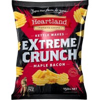 Extreme Crunch Maple Bacon Kettle Waves Potato Chips (150g)