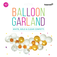 White Gold & Clear Confetti Balloon Garland (1pk)
