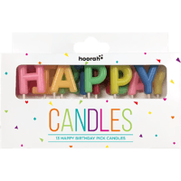 13 Happy Birthday Picks Multi Colour Candles (1pk)