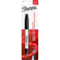 Twin Tip Fine & Ultra Fine Permanent Black Marker (1pk)