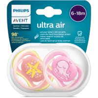 Ultra Air Pink Soother 6-18 Months (2pk)