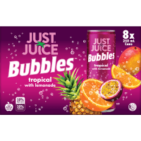 Bubbles Tropical Lemonade Carbonated Fruit Drink (8 x 250ml)