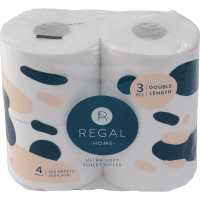 Home Double Length Ultra Soft 3 Ply Toilet Paper (4 x 360 sheets)