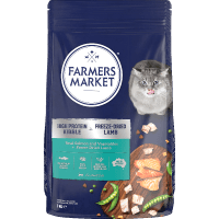 High Protein Kibble Real Salmon and Vegetable + Freeze Dried Lamb Cat Food (1KG)