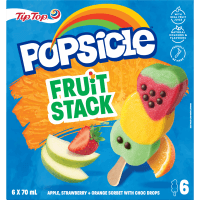 Popsicle Fruit Stack Flavour Ice Blocks (6 x 70ml)