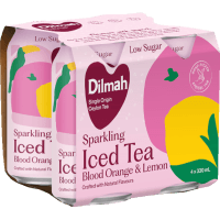 Low Sugar Sparkling Blood Orange & Lemon Iced Tea Cans (4 x 330ml)