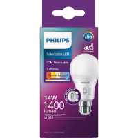 Selectable LED Dimmable 5 Shades 14W 1400 Lumen Bayonet Bulb (1pk)