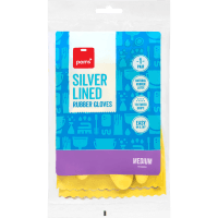 Silver Lined Rubber Gloves Medium (1pk)